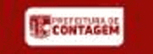 a red background with a white rectangle with the words contagem on it .