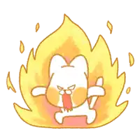 a cartoon drawing of a cat with flames coming out of its mouth