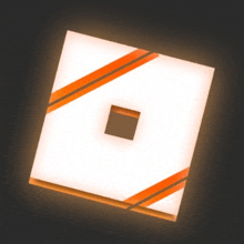 a white square with orange stripes around it and a square in the middle