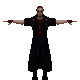 a 3d model of a man standing with his arms outstretched and pointing .