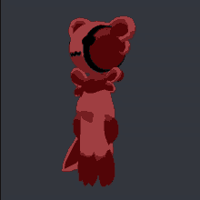 a 3d model of a teddy bear with a black eye