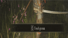 a screenshot of a video game shows a samurai holding a sword in a field of grass