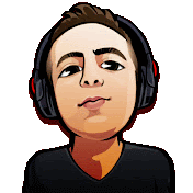 a pixel art of a man wearing headphones