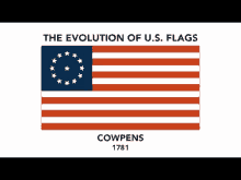 a poster showing the evolution of us flags