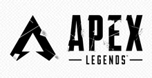 the apex legends logo is black and white and has a mountain in the middle .