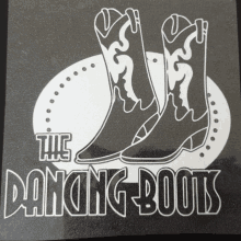 a pair of cowboy boots with the words " the dancing boots " underneath them