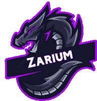 a logo for a company called zarium with a dragon on it