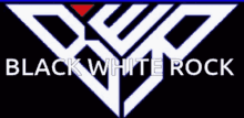 a logo for black white rock with a red triangle