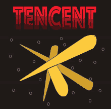 a black background with the word tencent written in red