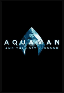 the movie poster for aquaman and the lost kingdom shows the logo of aquaman on a black background .