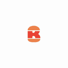 a hamburger with a letter k on it on a white background .