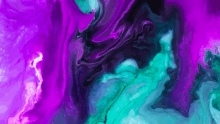 a purple and green painting with a swirl