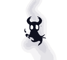 a drawing of a ghost with horns on a white background with the number 3 on it