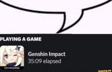 playing a game genshin impact 35 : 09 elapsed novoverse