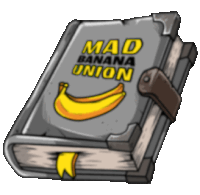 a book that says mad banana union on the cover