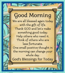 a good morning message with a floral background