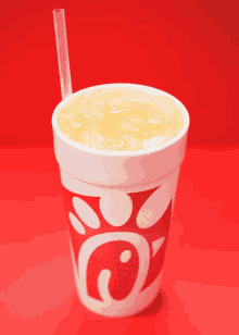 a styrofoam cup with a chick-fil-a logo on it