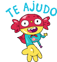 a cartoon character with a lollipop on his chest and the words te ajudo below him