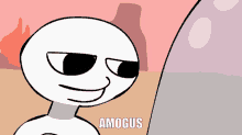 a cartoon of among us with the name amogus