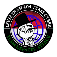 a logo for the leviathan 404 team cyber team defacer attack