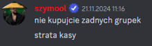 a screenshot of a skype conversation between szymool and stratasy