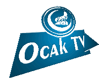 a logo for ocak tv with a wolf in the middle