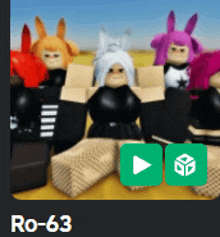 a group of dolls are sitting next to each other with a play button in the corner