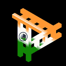 an optical illusion that looks like a staircase with the flag of india on it