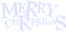 the word merry christmas is written in ice