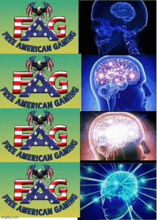 a collage of four images with the words fag free american gaming