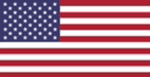 the flag of the united states of america is red , white , and blue with white stars .