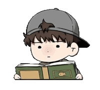 a cartoon of a boy reading a book with the letter t on his face