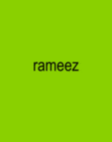 the word rameez is on a green background .