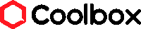 a logo for coolbox with a red hexagon in the middle