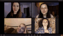 four women are on a video call with the name emma on the bottom left