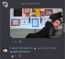 a screenshot of a discord chat with captain zak sparrow