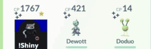 shiny dewott and doduo are among the three pokemon