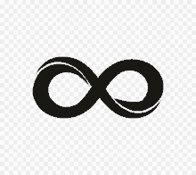 a black infinity symbol is on a transparent background