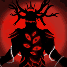 a drawing of a demon with a crown on its head