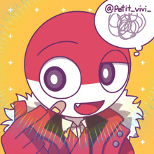 a cartoon character with a speech bubble that says petit_vivi_