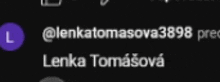 a black background with a purple circle and the name lenka tomasova on it