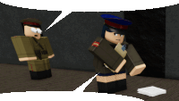 a man and a woman in military uniforms are talking to each other