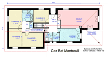 a floor plan of a house with the name cer bat montreuil on the bottom