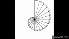 a black and white drawing of a spiral staircase with the words makeagif.com below it