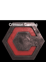 a logo for crimson gaming with a red c in the middle