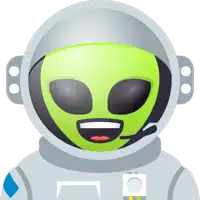 a cartoon drawing of an alien wearing a helmet