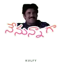 a sticker of a man with a mustache and the word kulfy on the bottom