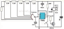 a diagram of a circuit with a 7555 transistor