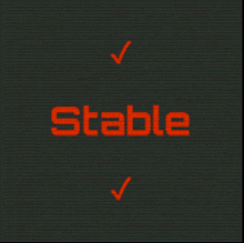 the word stable is on a black background