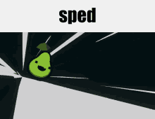 a picture of a pear with the word sped on the top